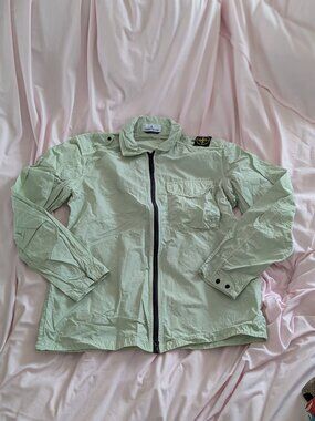 Stone Island Green Naslan Light Zip Overshirt L
